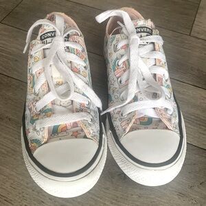 Chuck Taylor All Star Girls Low Top Sneakers | Castle & Rainbow | Size 12